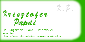 krisztofer papdi business card